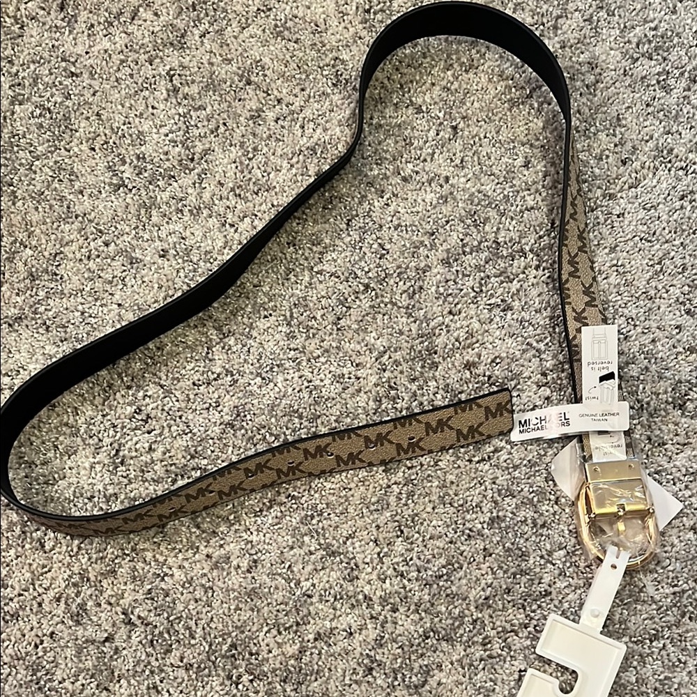 Michael Kors Brown and Gold Reversible Women's Belt